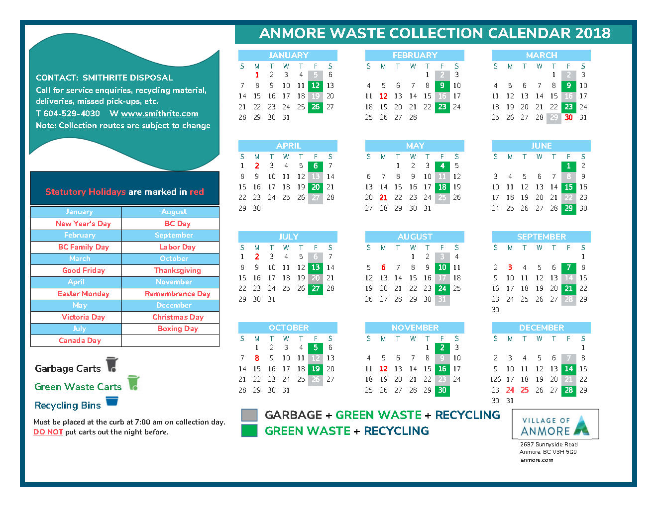 2018 Anmore Waste Collection Calendar FINALjpg_Page1