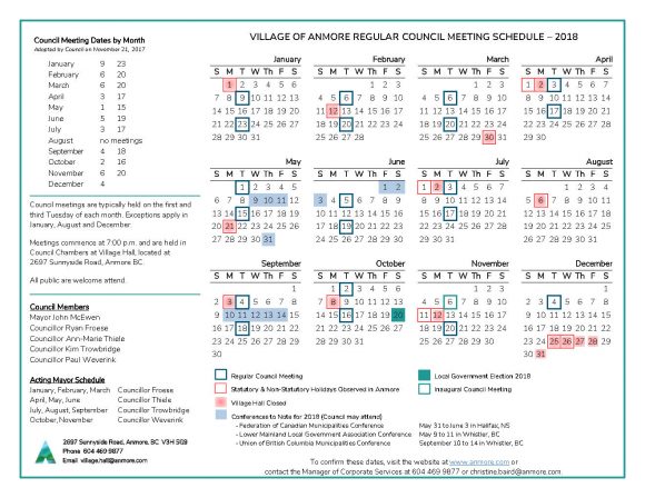 2018 Council Meeting Schedule (002)jpg_Page1 - Anmore Village