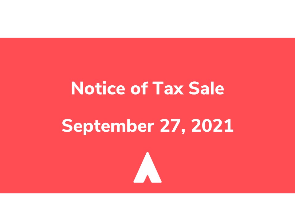 2021-09-27 Notice of Tax Sale 2