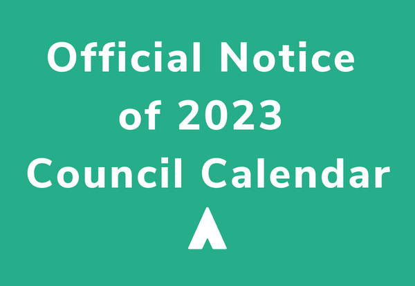 Official Notice of the 2023 Council Calendar