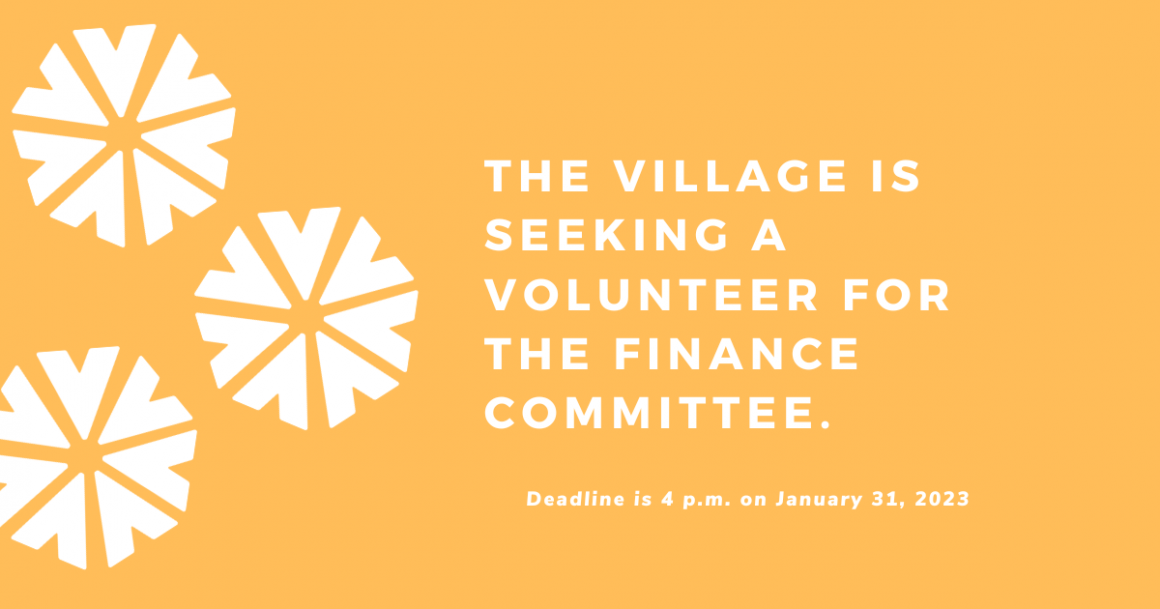 Council Recruiting Volunteer for Finance Committee