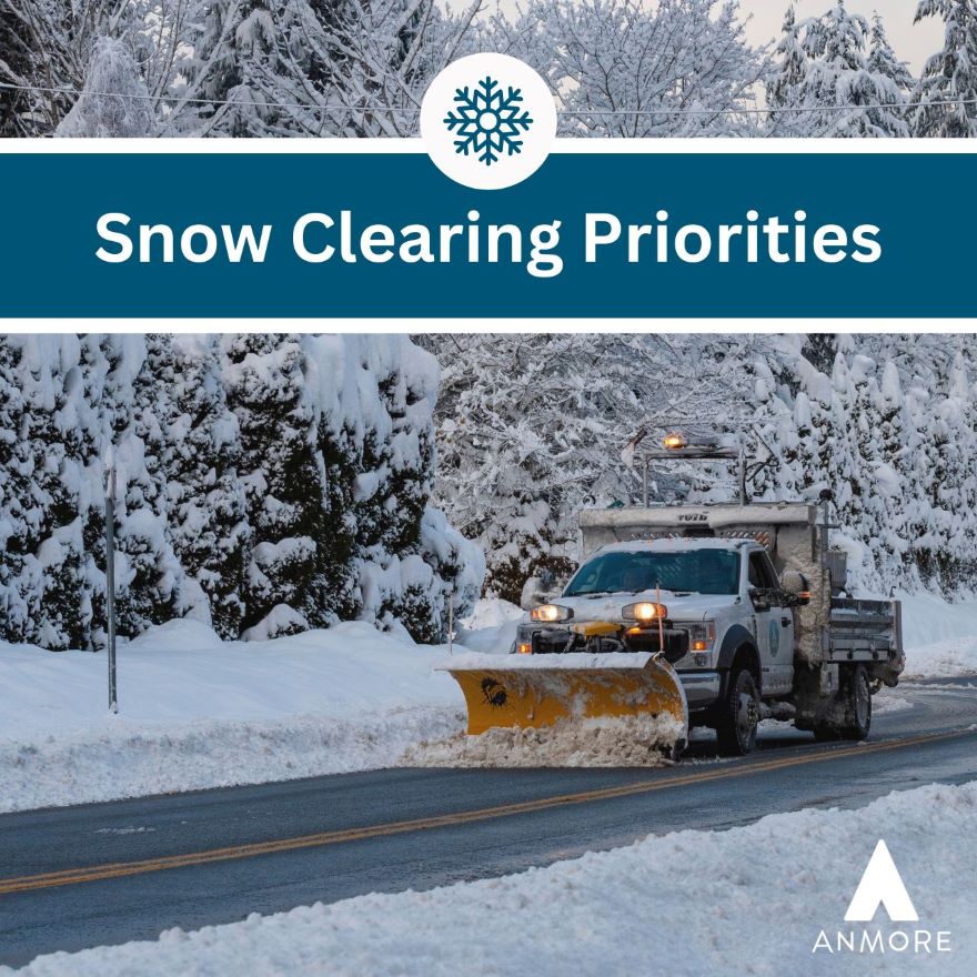 Graphic of Snow Plowing Road for Snow Clearing Priorities post.