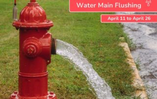 graphic promoting water main flushing in April