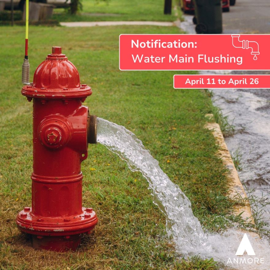 graphic promoting water main flushing in April