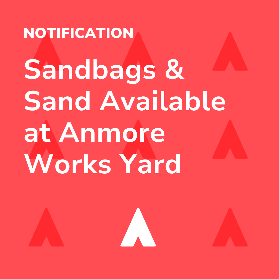 graphic for news that sandbags and sand available at works yard